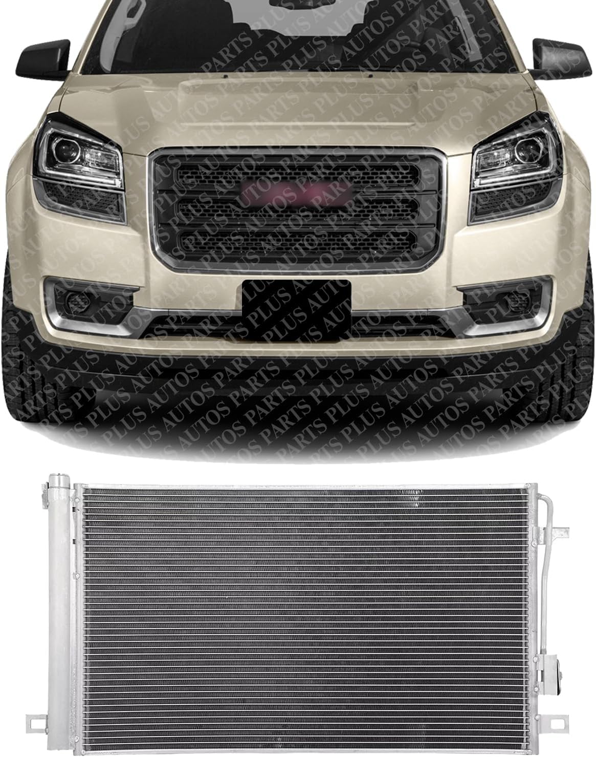 Front AC Condenser Aluminum Core Direct Replacement Compatible With 2007-2012 GMC Acadia / 2008-2012 Buick Enclave / 2009-2012 Chevrolet Traverse GM3030276 22918340