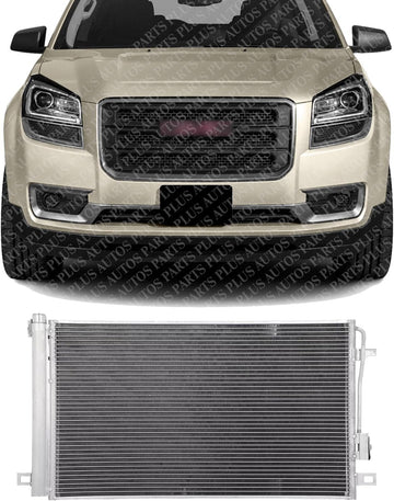 Front AC Condenser Aluminum Core Direct Replacement Compatible With 2007-2012 GMC Acadia / 2008-2012 Buick Enclave / 2009-2012 Chevrolet Traverse GM3030276 22918340