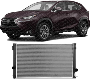 Front Radiator Aluminum Core Direct Replacement Compatible With 2015-2021 Lexus NX300 / NX200t LX3010152 1640036100