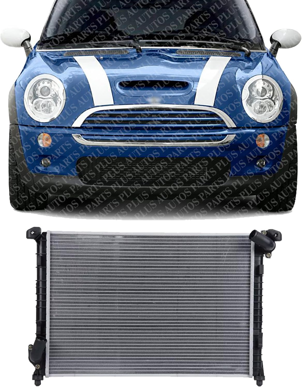 Front Radiator Aluminum Core Direct Replacement Compatible With 2002-2008 Mini Cooper MC3010102 17117570489