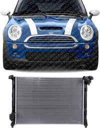 Front Radiator Aluminum Core Direct Replacement Compatible With 2002-2008 Mini Cooper MC3010102 17117570489
