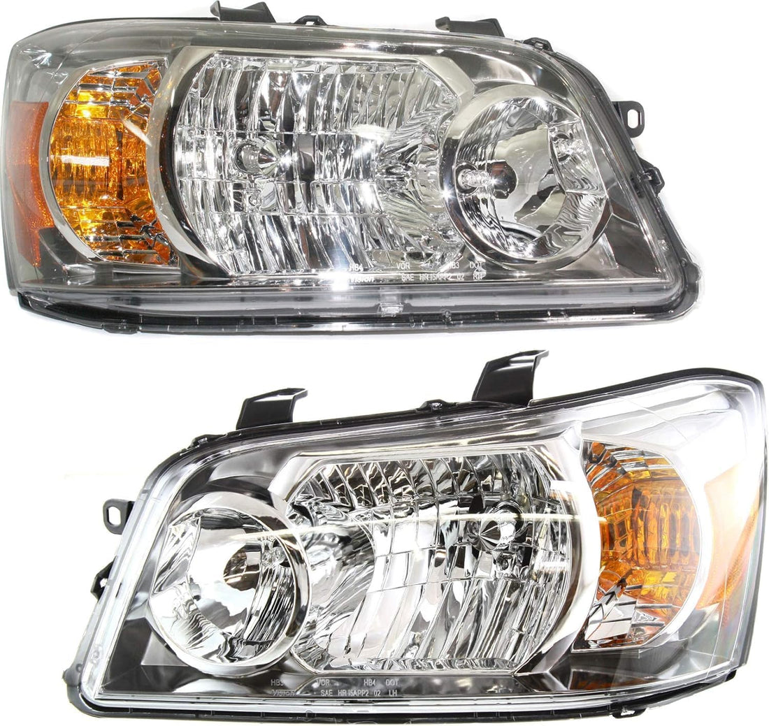 Set Of 2 Front Headlight Assembly Right Passenger & Left Driver Side Direct Replacement Compatible With 2004-2006 Toyota Highlander 8117048280-PFM 8113048280-PFM