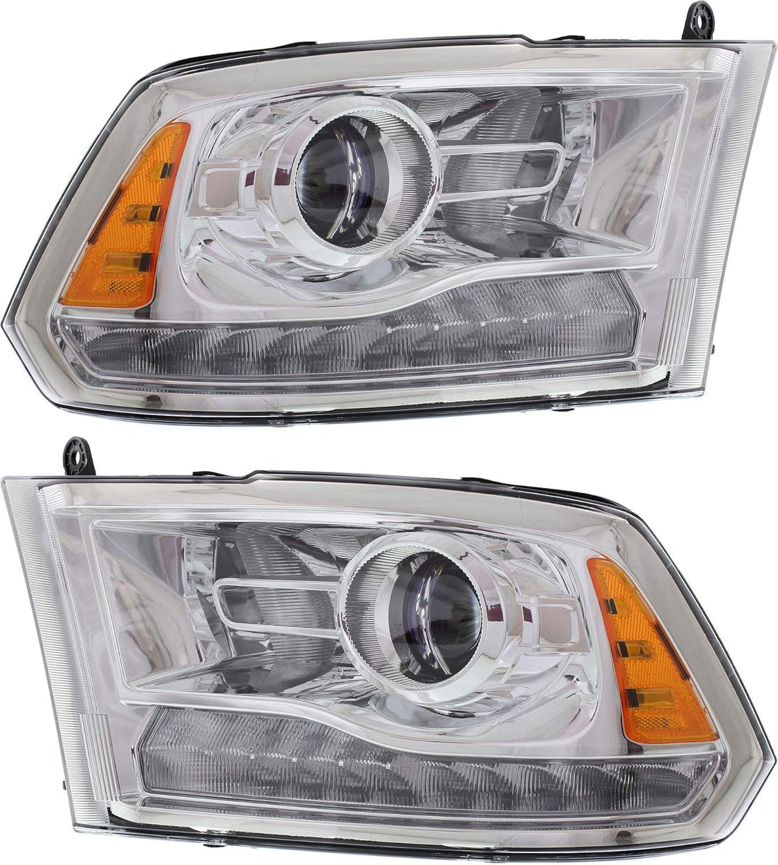 Set Of 2 Front Head Lights Assembly Left Driver & Right Passenger Side Direct Replacement Compatible With 2013-2015 Ram 1500 2500 3500 CH2502244 CH2503244 68093217AC 68093216AC