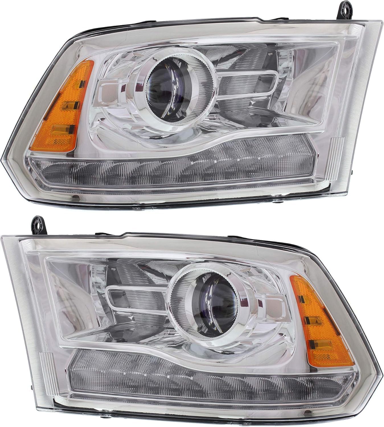 Set Of 2 Front Head Lights Assembly Left Driver & Right Passenger Side Direct Replacement Compatible With 2013-2015 Ram 1500 2500 3500 CH2502244 CH2503244 68093217AC 68093216AC