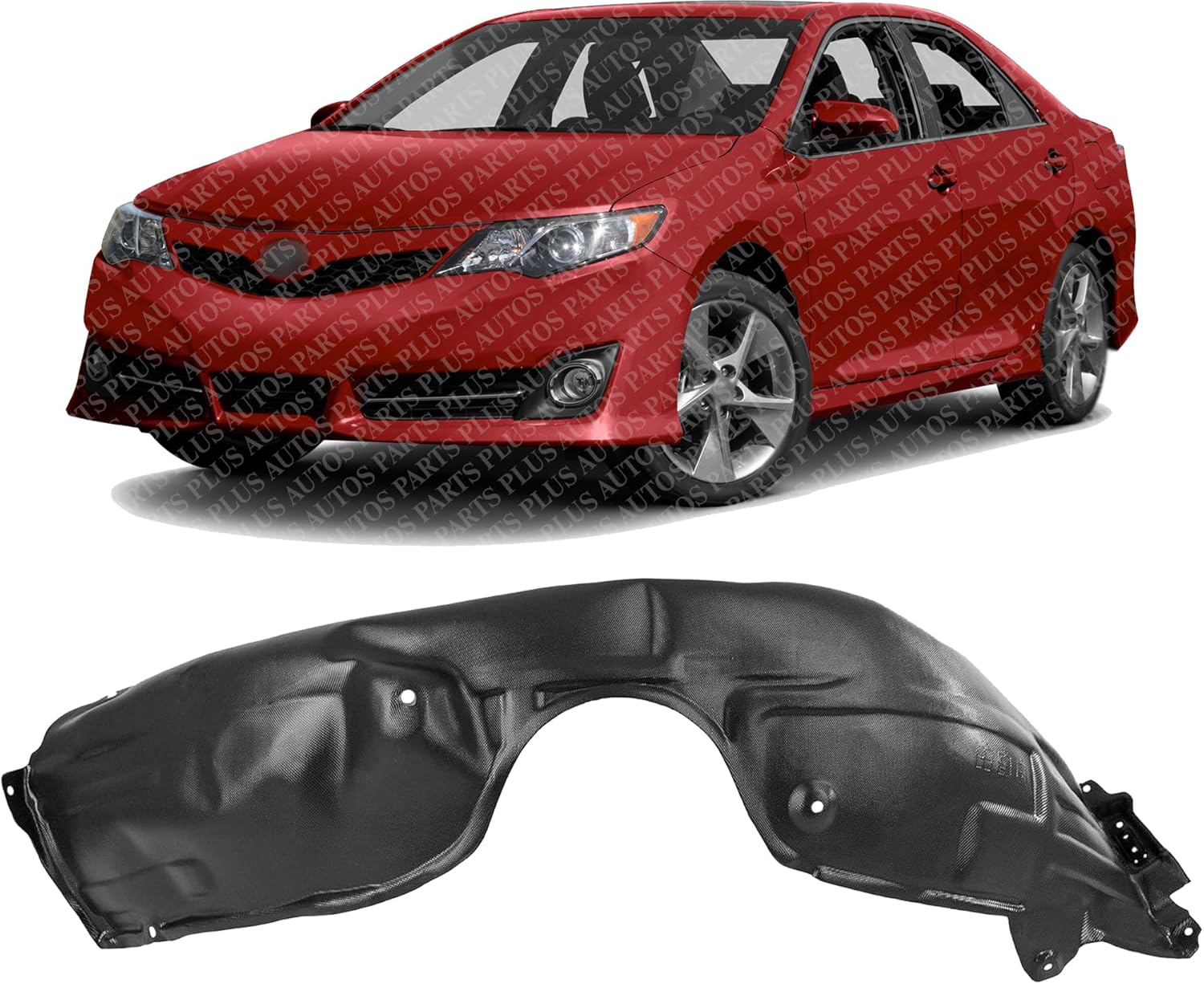 Front Fender Liner Vacuum Form Left Driver Side Direct Replacement Compatible With 2012-2014 Toyota Camry TO1248160 5387606120