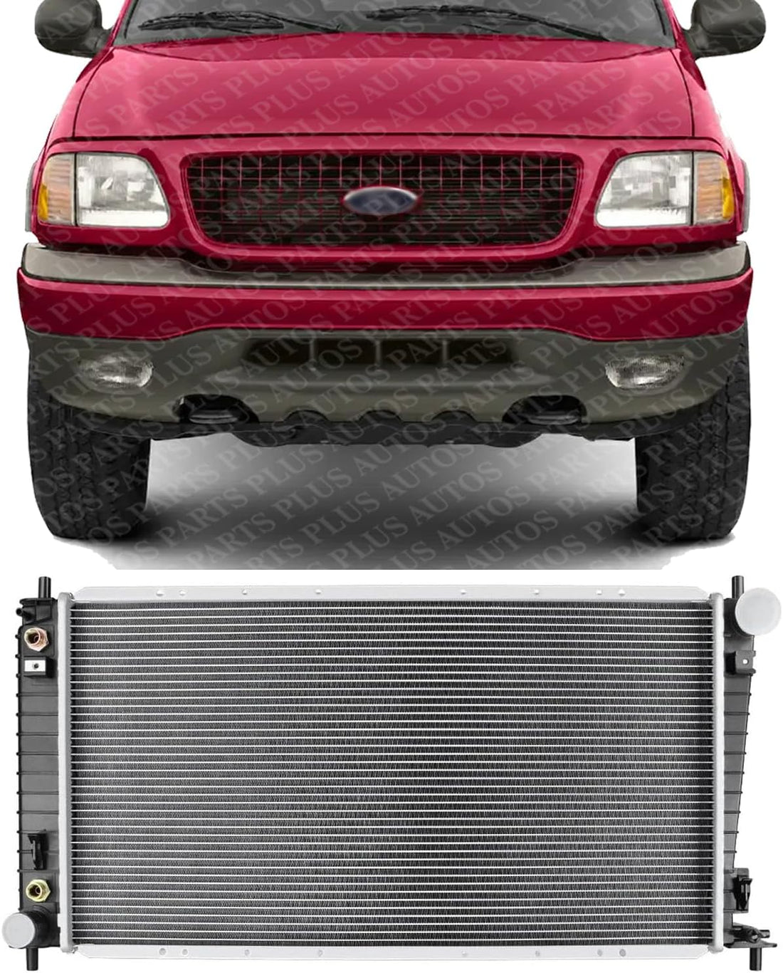 Front Radiator Aluminum Core Direct Replacement Compatible With 1997-2002 Ford Expedition/Lincoln Navigator FO3010144 F75Z8005JA