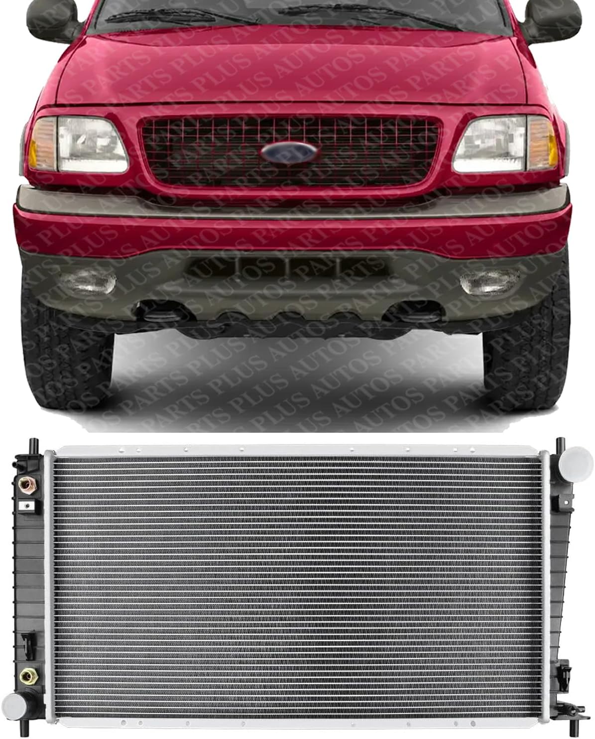 Front Radiator Aluminum Core Direct Replacement Compatible With 1997-2002 Ford Expedition/Lincoln Navigator FO3010144 F75Z8005JA