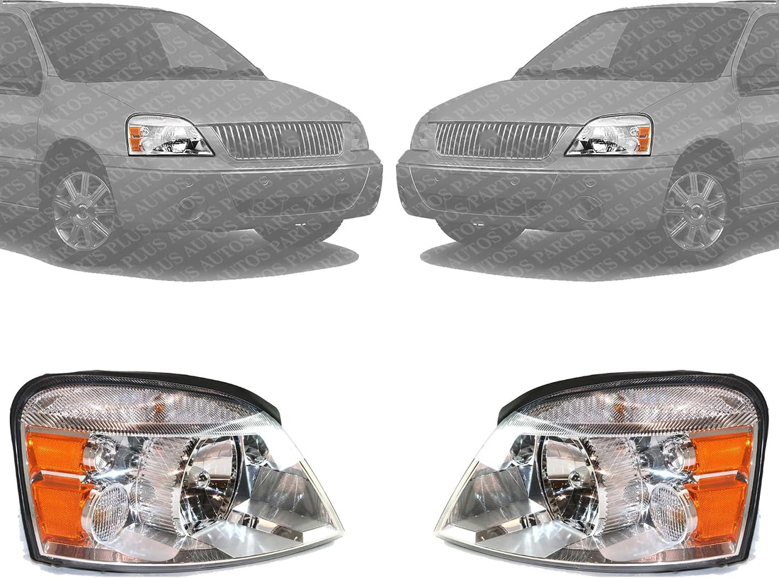 Set Of 2 Front Headlight Assembly Halogen Right Passenger & Left Driver Side Direct Replacement Compatible With 2004-2007 Ford Freestar/Mercury Monterey FO2502203 FO2503203