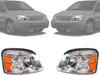 Set Of 2 Front Headlight Assembly Halogen Right Passenger & Left Driver Side Direct Replacement Compatible With 2004-2007 Ford Freestar/Mercury Monterey FO2502203 FO2503203