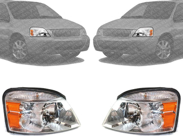 Set Of 2 Front Headlight Assembly Halogen Right Passenger & Left Driver Side Direct Replacement Compatible With 2004-2007 Ford Freestar/Mercury Monterey FO2502203 FO2503203