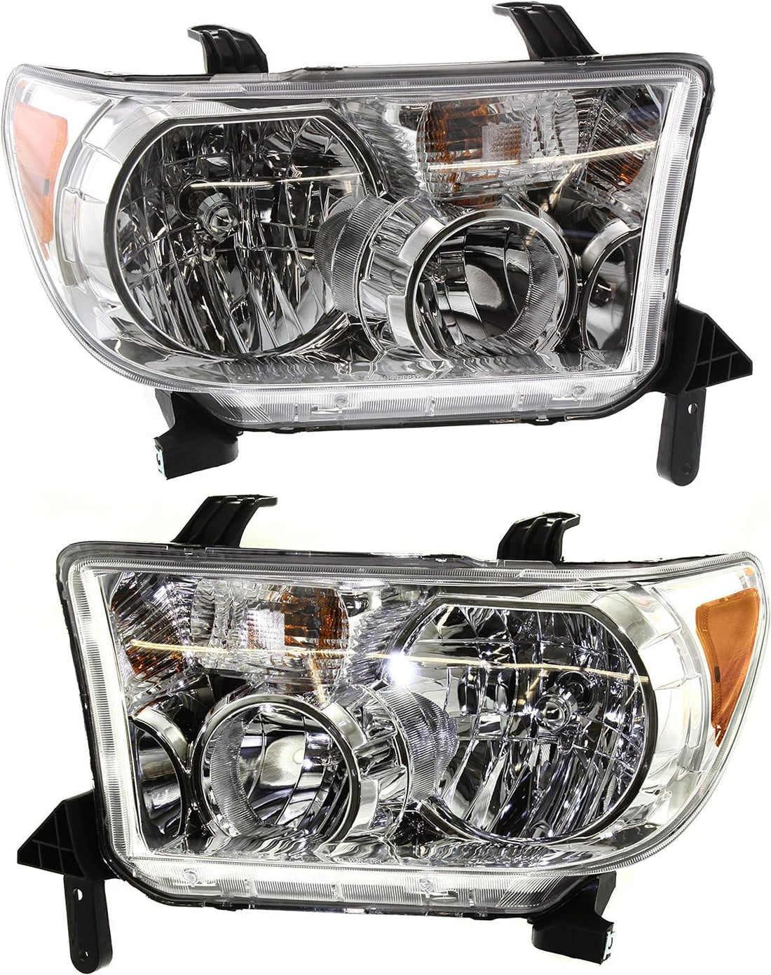 Set OF 2 Front Head Light Assembly Left Driver & Right Passenger Side Direct Replacement Compatible With 2008-2017 Toyota Sequoia / 2007-2013 Tundra TO2503171 TO2502171