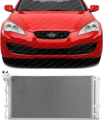 Front A/C Condenser Aluminum Core Direct Replacement Compatible With 2010-2012 Hyundai Genesis Coupe HY3030145 976062M100