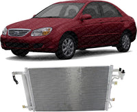 Front AC Condenser Aluminum Core Direct Replacement Compatible With 2004-2009 Kia Spectra KI3030122 KI3030115 976062F001 976062F000