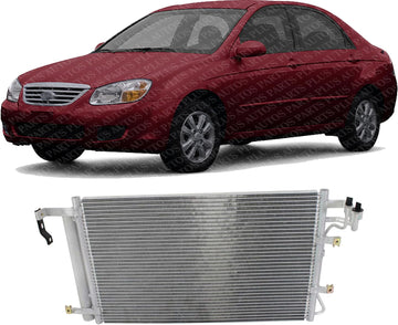 Front AC Condenser Aluminum Core Direct Replacement Compatible With 2004-2009 Kia Spectra KI3030122 KI3030115 976062F001 976062F000