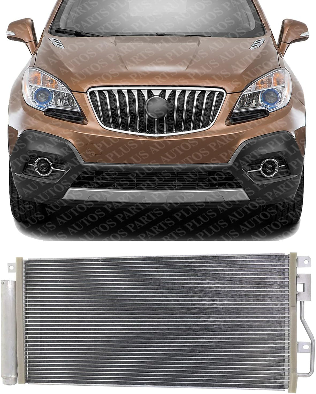 Front A/C Condenser Aluminum Core Direct Replacement Compatible With 2015-2021 Buick Encore / 2016-2021 Chevrolet Trax GM3030323 95410841