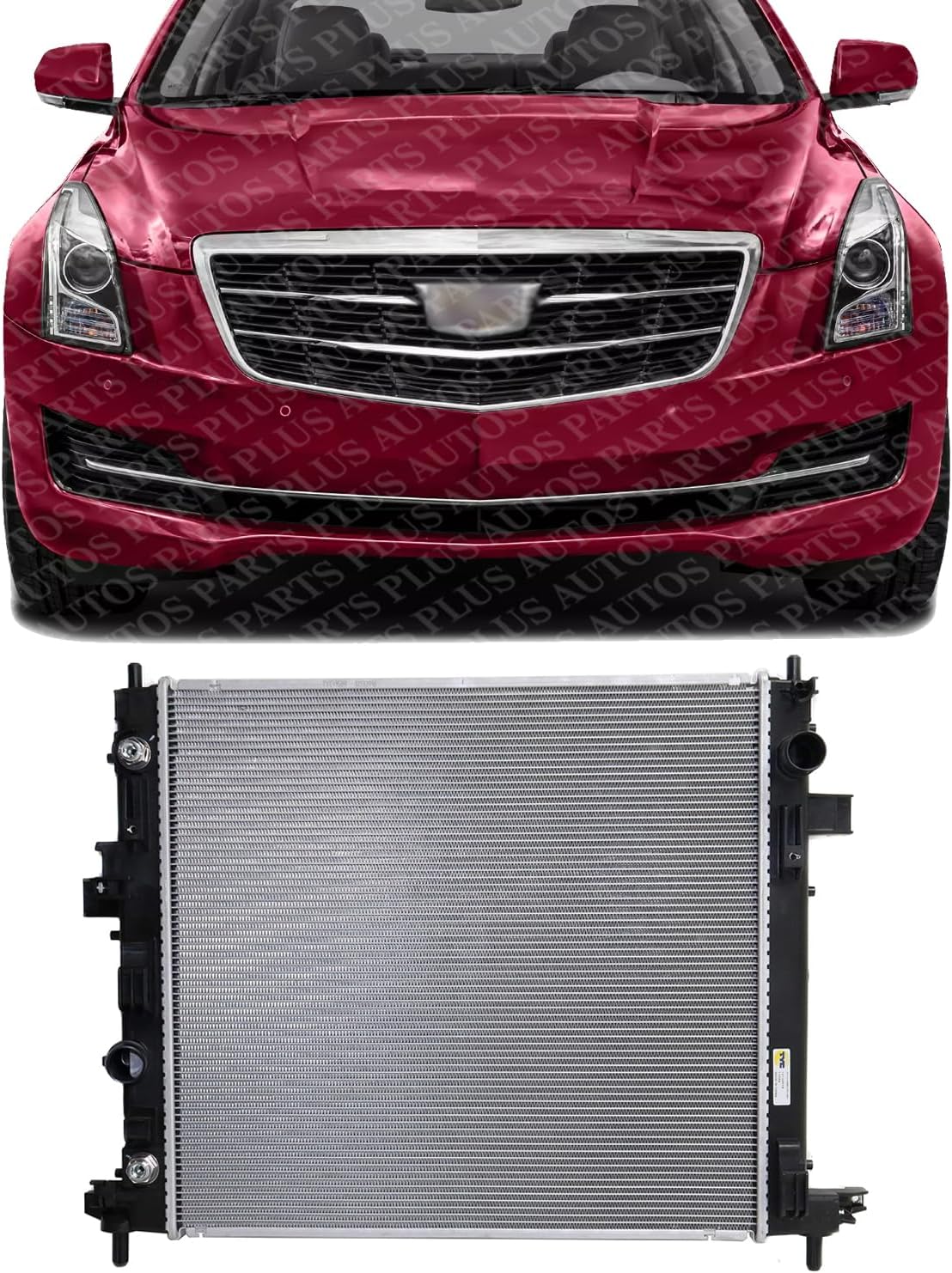 Front Radiator Aluminum Core Direct Replacement Compatible With 2016-2019 Cadillac ATS / 2016-2024 Chevrolet Camaro GM3010586 84352728