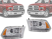 Set Of 2 Front Head Lights Assembly Left Driver & Right Passenger Side Direct Replacement Compatible With 2013-2015 Ram 1500 2500 3500 CH2502244 CH2503244 68093217AC 68093216AC