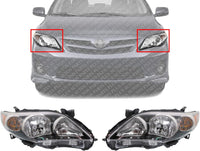 Set OF 2 Front Head Light Left Driver & Right Passenger Side Direct Replacement Compatible With 2011-2013 Toyota Corolla TO2502203 TO2503203 TO2502204 TO2503204 8111002B50 8115002B50