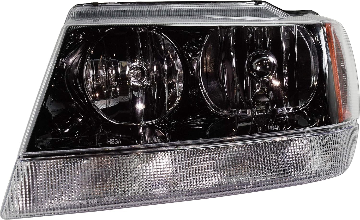 Set Of 2 Front Headlights Assembly With Black Interior Right Passenger & Left Driver Side Direct Replacement Compatible With 1999-2002 Jeep Grand Cherokee CH2502121 CH2502138