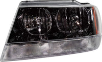 Set Of 2 Front Headlights Assembly With Black Interior Right Passenger & Left Driver Side Direct Replacement Compatible With 1999-2002 Jeep Grand Cherokee CH2502121 CH2502138