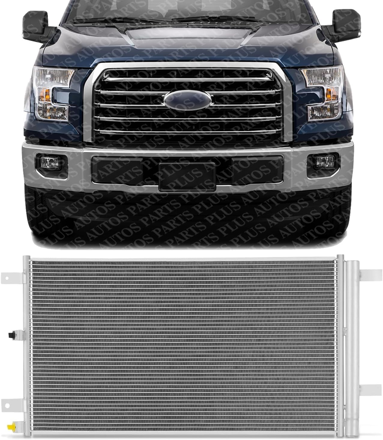 Front AC Condenser Aluminum Core Direct Replacement Compatible With 2015-2020 Ford F-150/2018-2021 Lincoln Navigator FO3030249 FO3030277 FL3Z19712C HL3Z19712C