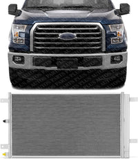 Front AC Condenser Aluminum Core Direct Replacement Compatible With 2015-2020 Ford F-150/2018-2021 Lincoln Navigator FO3030249 FO3030277 FL3Z19712C HL3Z19712C