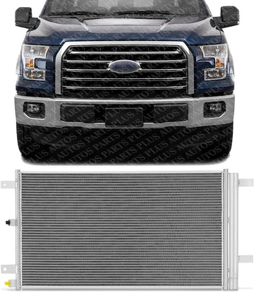 Front AC Condenser Aluminum Core Direct Replacement Compatible With 2015-2020 Ford F-150/2018-2021 Lincoln Navigator FO3030249 FO3030277 FL3Z19712C HL3Z19712C