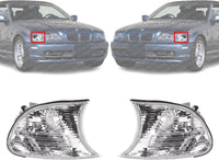 Set Of 2 Front Corner Parking Light Lens And Housing Right Passenger & Left Driver Side Direct Replacement Compatible With 2000-2001 BMW 3-Series BM2520108 BM2521108 63126904307-PFM