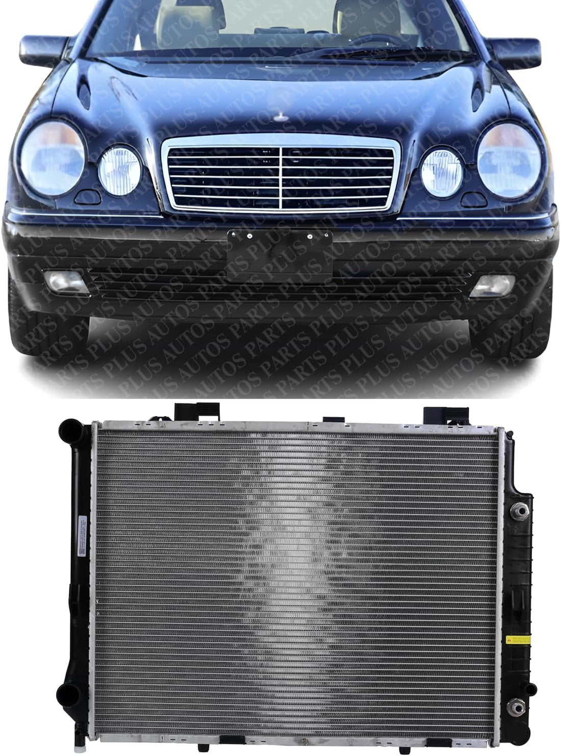Front Radiator Aluminum Core Direct Replacement Compatible With 1996-1997 Mercedes Benz E320 MB3010116 2105000903