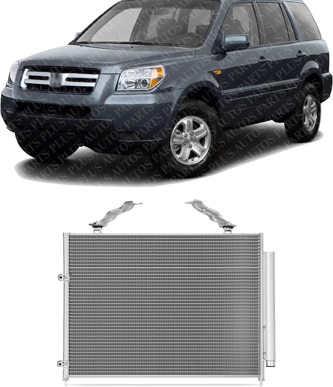Front A/C Condenser Aluminum Core Direct Replacement Compatible With 2001-2006 Acura MDX / 2003-2008 Honda Pilot AC3030104 HO3030148 80100S3V305 80100S9V305