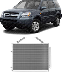 Front A/C Condenser Aluminum Core Direct Replacement Compatible With 2001-2006 Acura MDX / 2003-2008 Honda Pilot AC3030104 HO3030148 80100S3V305 80100S9V305