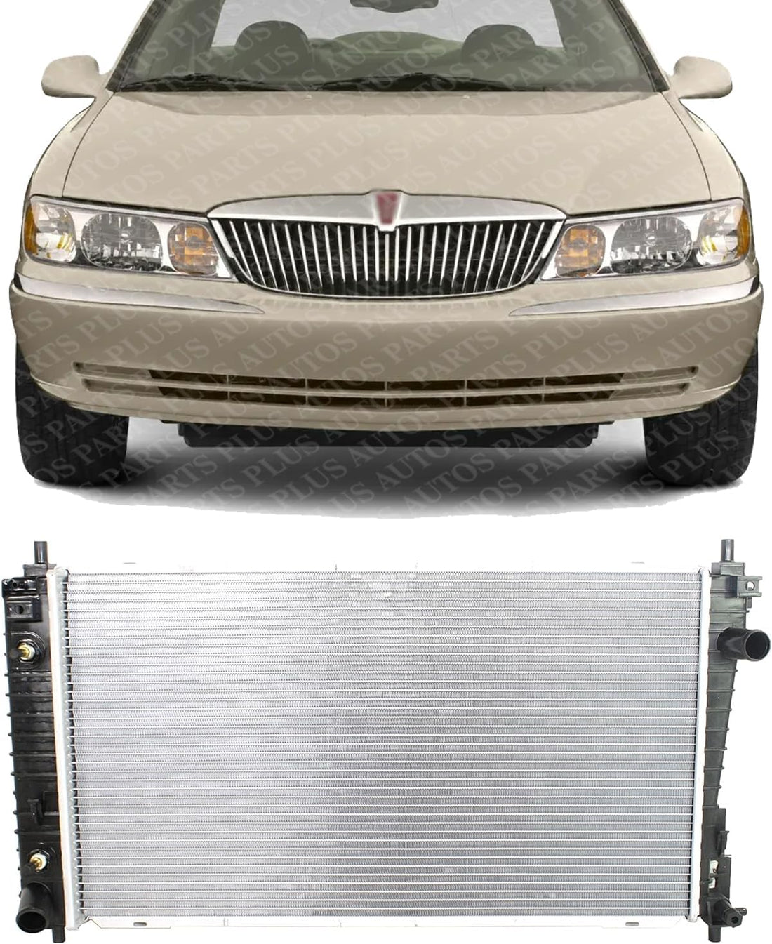 Front Radiator Aluminum Core Direct Replacement Compatible With 1995-2002 Lincoln Continental FO3010129 XF3Z8005AA