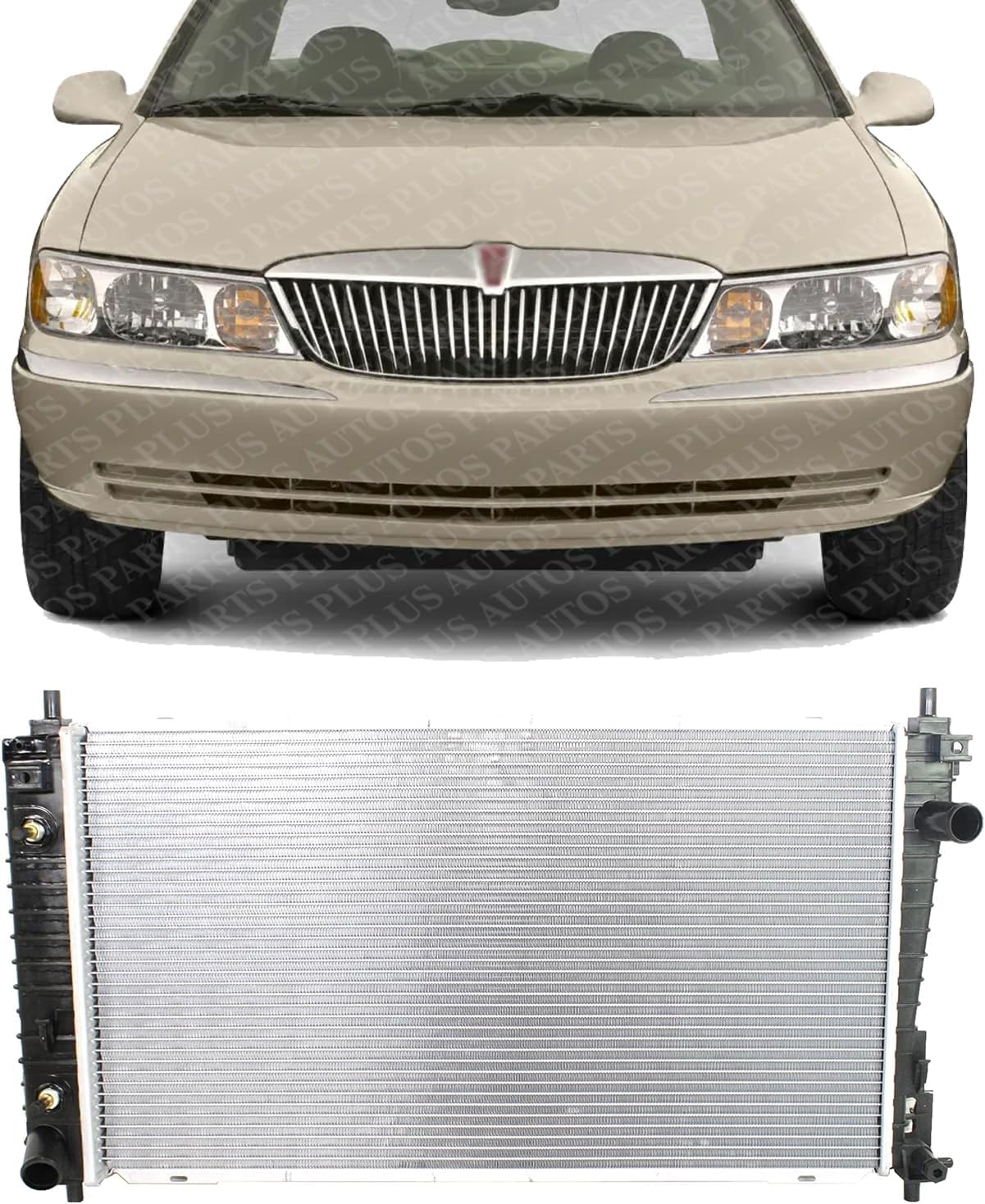Front Radiator Aluminum Core Direct Replacement Compatible With 1995-2002 Lincoln Continental FO3010129 XF3Z8005AA