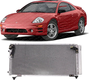 Front AC Condenser Aluminum Core Direct Replacement Compatible With 2000-2005 Mitsubishi Eclipse / 2001-2005 Dodge Stratus/Chrysler Sebring MI3030106 MR568225