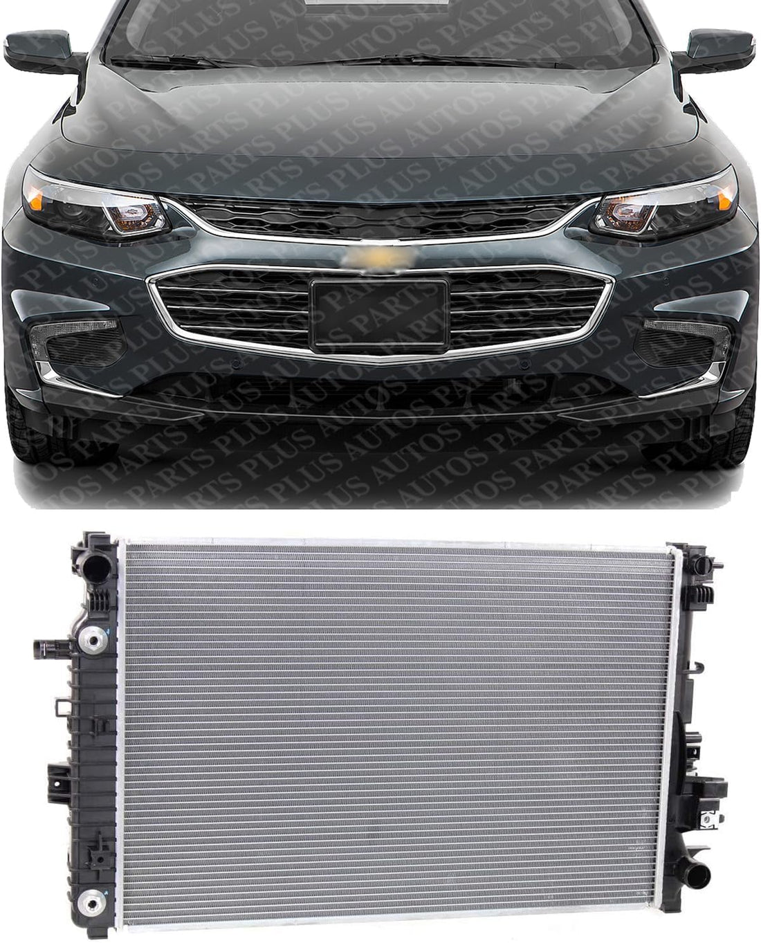 Front Radiator Aluminum Core Direct Replacement Compatible With 2016-2018 Chevrolet Malibu / 2017-2019 Buick LaCrosse GM3010583 84493638 23336325