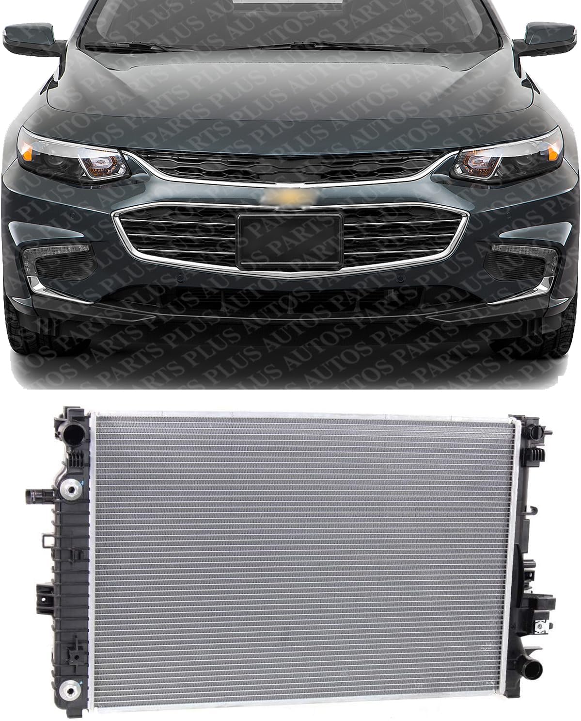 Front Radiator Aluminum Core Direct Replacement Compatible With 2016-2018 Chevrolet Malibu / 2017-2019 Buick LaCrosse GM3010583 84493638 23336325
