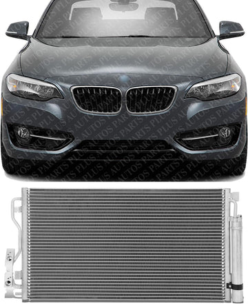 Front A/C Condenser Aluminum Core Direct Replacement Compatible With 2014-2017 BMW 2-Series / 2012-2018 3-Series / 2014-2021 i-Series BM3030133 64506804722