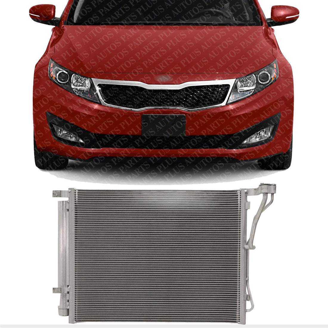 Front A/C Condenser Aluminum Core Direct Replacement Compatible With 2011-2014 Hyundai Sonata / 2011-2015 Kia Optima KI3030128 976063Q000