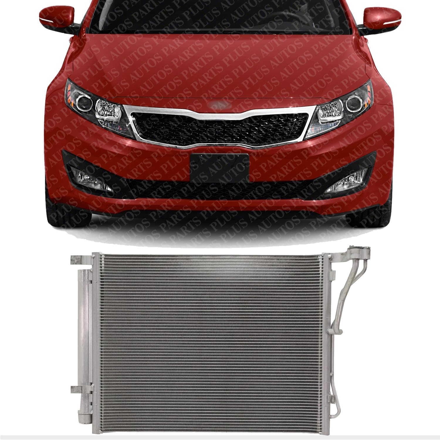 Front A/C Condenser Aluminum Core Direct Replacement Compatible With 2011-2014 Hyundai Sonata / 2011-2015 Kia Optima KI3030128 976063Q000
