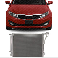 Front A/C Condenser Aluminum Core Direct Replacement Compatible With 2011-2014 Hyundai Sonata / 2011-2015 Kia Optima KI3030128 976063Q000