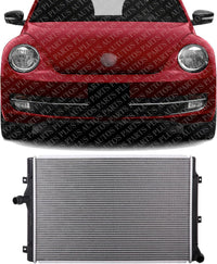 Front Radiator Aluminum Core Direct Replacement Compatible with 2006-2010 Volkswagen Jetta/Passat 2012-2015 / Beetle VW3010149 1K0121251AB