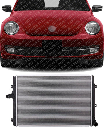 Front Radiator Aluminum Core Direct Replacement Compatible with 2006-2010 Volkswagen Jetta/Passat 2012-2015 / Beetle VW3010149 1K0121251AB