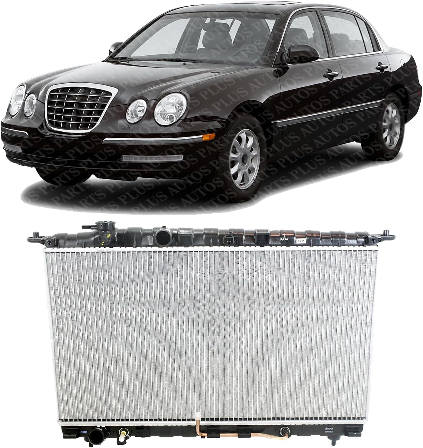 Front Radiator Aluminum Core Direct Replacement Compatible With 2004-2006 Kia Amanti KI3010126 253103F001