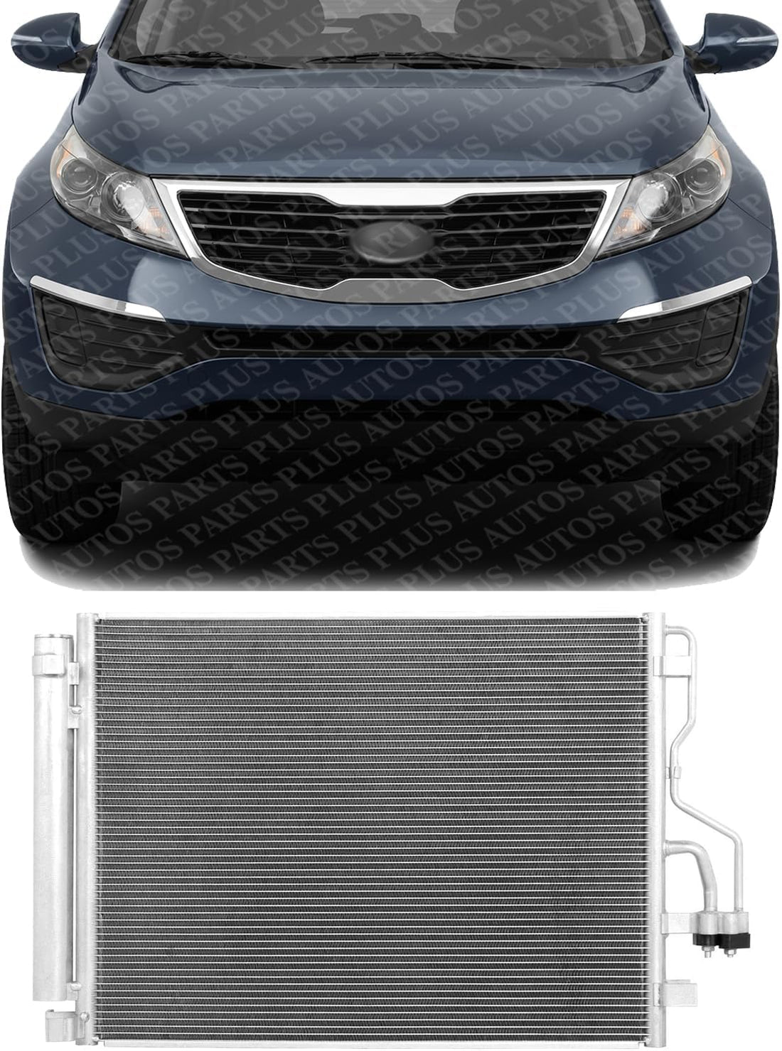 Front AC Condenser Aluminum Core Direct Replacement Compatible With 2011-2016 Kia Sportage KI3030126 976062S001