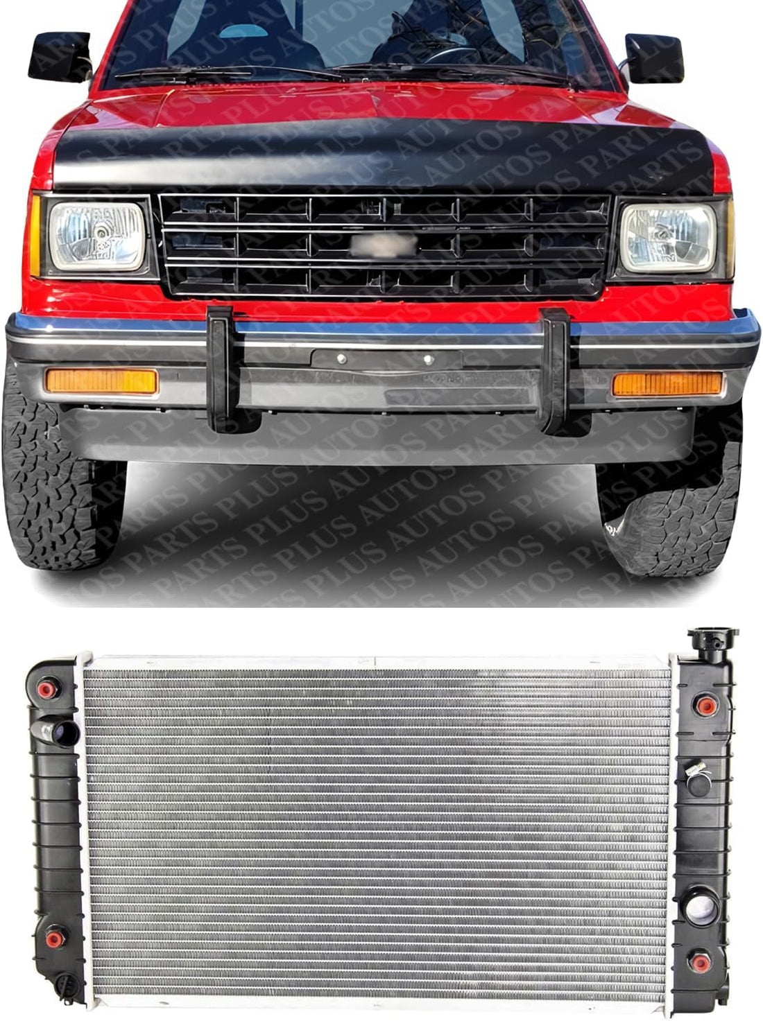 Front Radiator Aluminum Core Direct Replacement Compatible With 1998-1994 Chevrolet S10 Blazer/GMC S15 Jimmy GM3010406 52450026