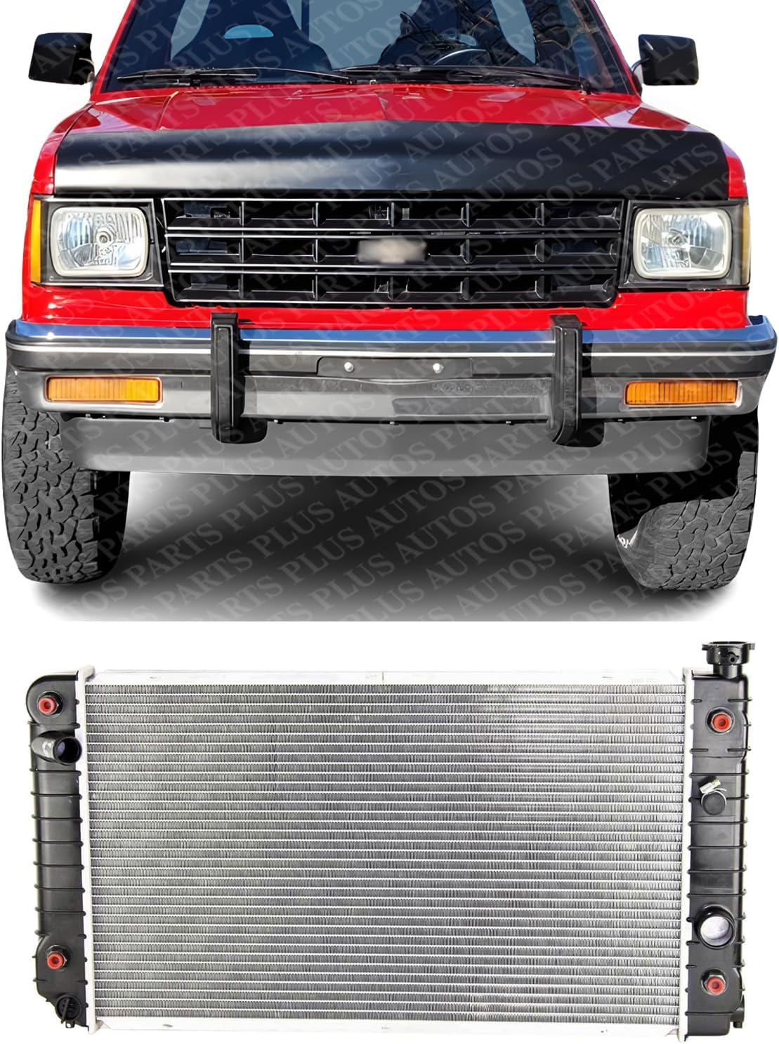 Front Radiator Aluminum Core Direct Replacement Compatible With 1998-1994 Chevrolet S10 Blazer/GMC S15 Jimmy GM3010406 52450026
