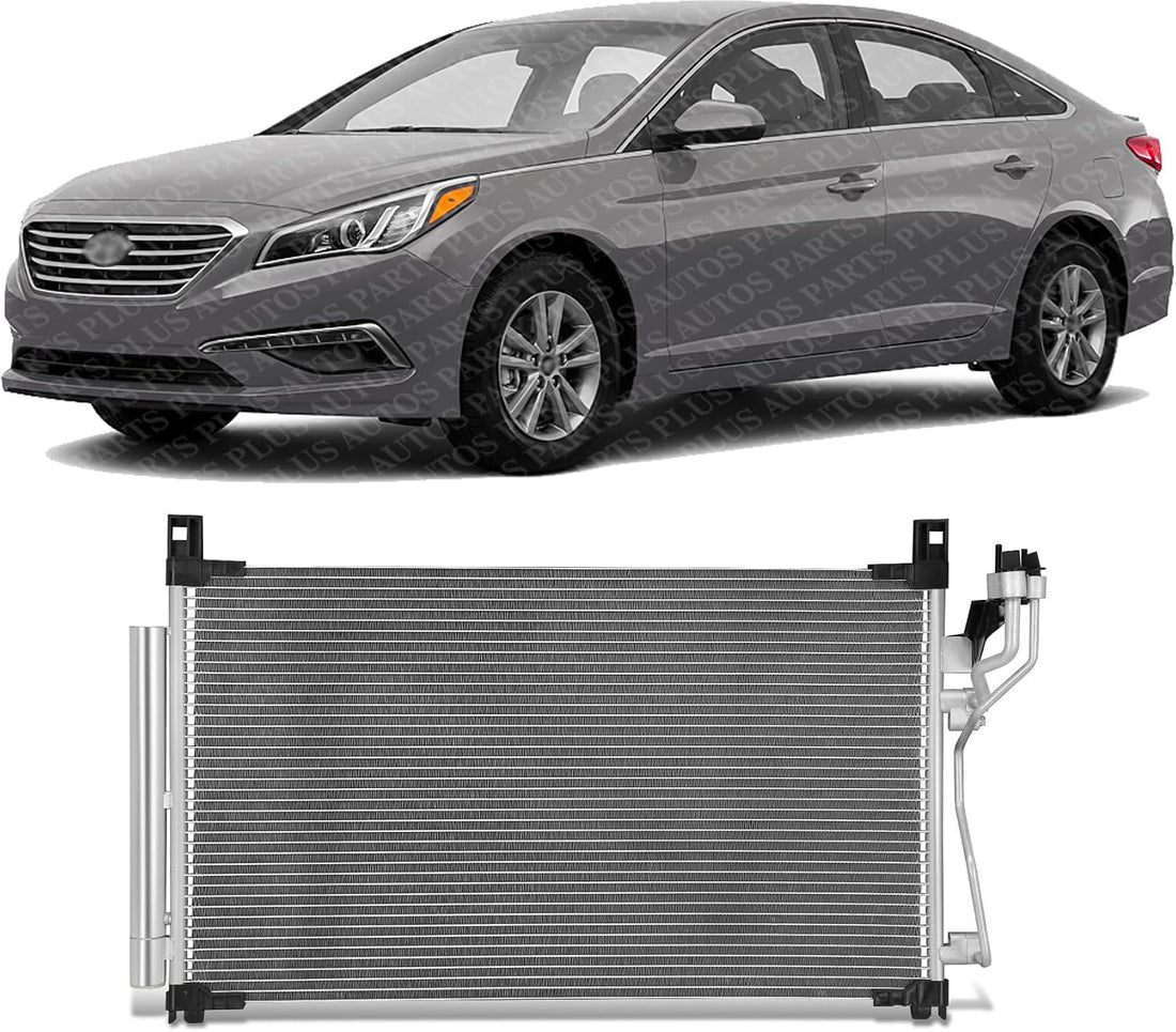 Front AC Condenser Aluminum Core Direct Replacement Compatible With 2015-2017 Hyundai Sonata HY3030158 97606C2000
