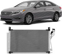 Front AC Condenser Aluminum Core Direct Replacement Compatible With 2015-2017 Hyundai Sonata HY3030158 97606C2000