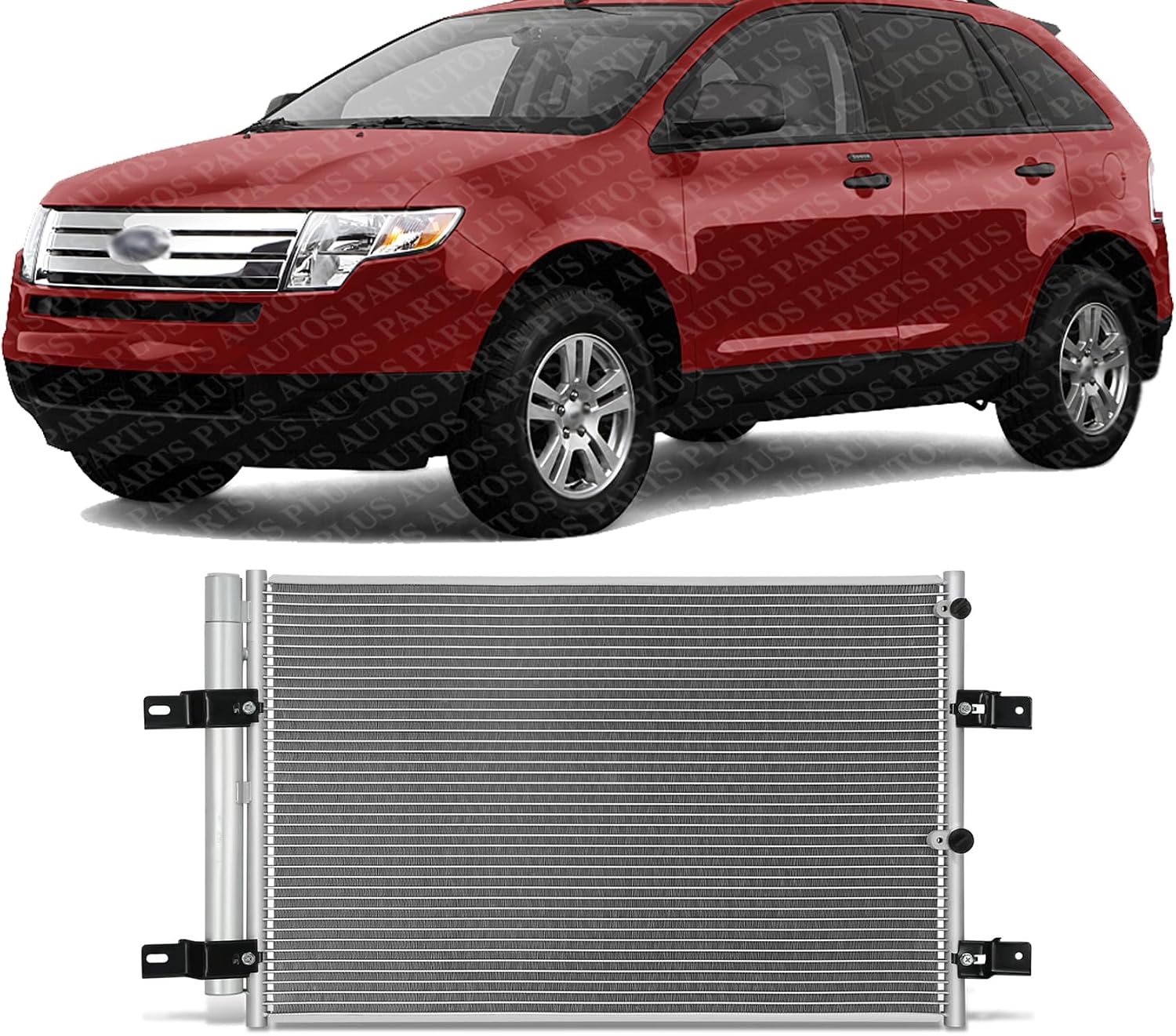 Front A/C Condenser Aluminum Core Direct Replacement Compatible With 2007-2010 Ford Edge/Lincoln MKX FO3030214 7T4Z19708B
