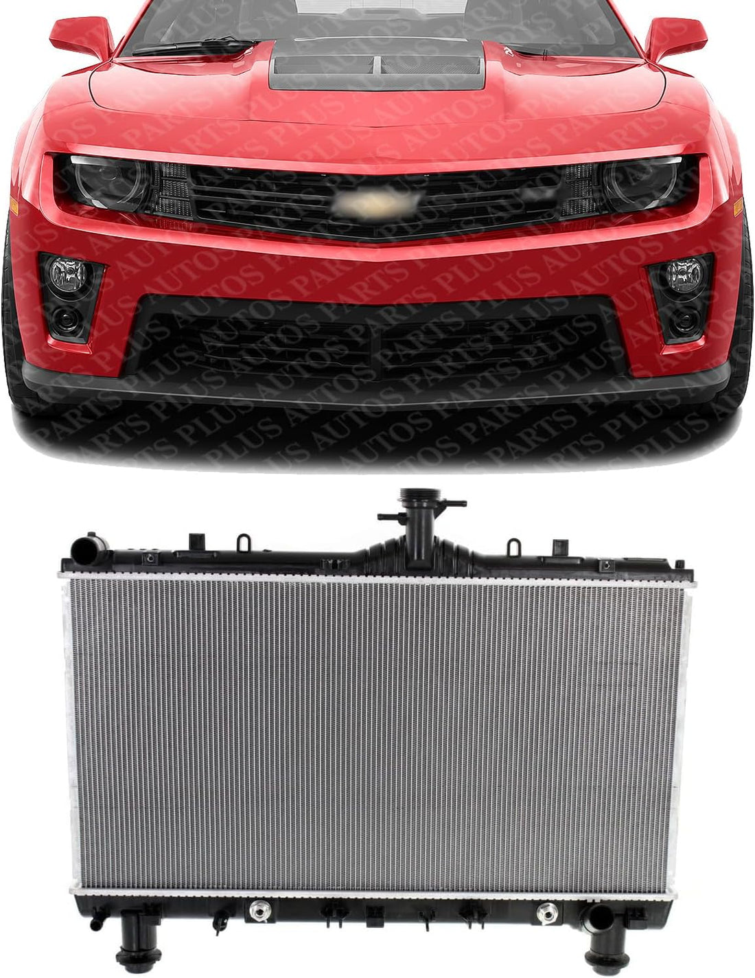Front Radiator Aluminum Core Direct Replacement Compatible With 2012-2015 Chevrolet Camaro GM3010556 22762595